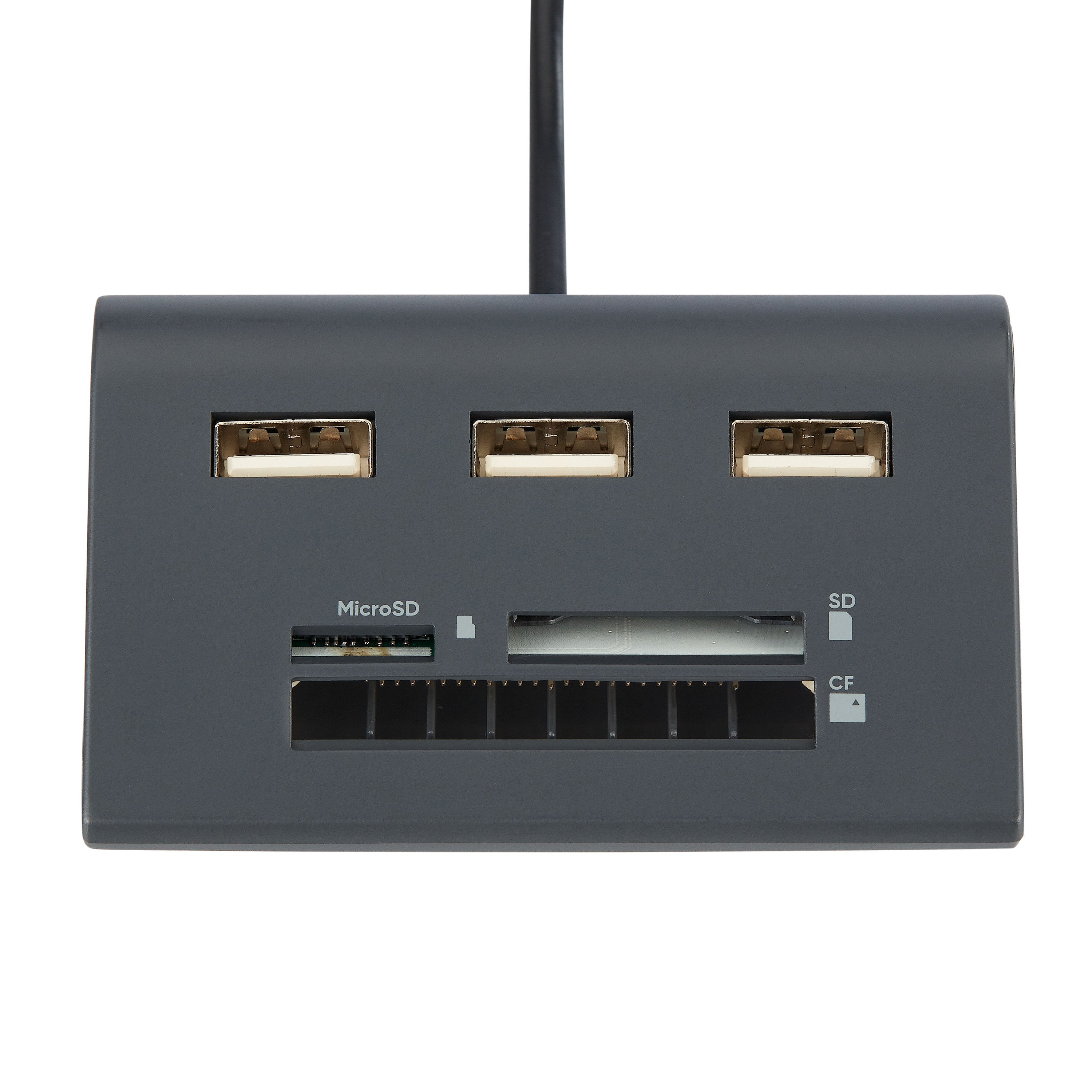 onn. Multi-Port USB Hub with SD, Micro SD and Compact Flash Card Reader - image 3 of 5