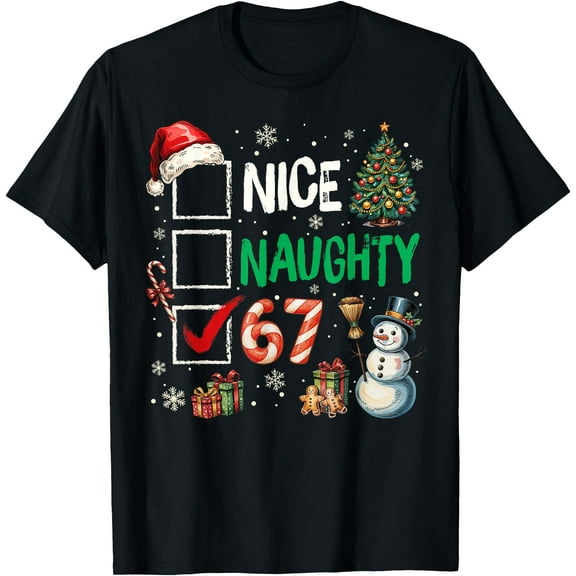 67 Shirt Nice Naughty 67 Funny Christmas Men T-Shirt TShirt