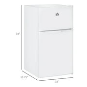 HOMCOM Adjustable Thermostat Refrigerators, Steel/Plastic White