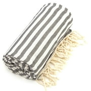 Authentic Hotel and Spa Authentic Pestemal Fouta Graphite Grey Turkish Cotton Bath/ Beach Towel