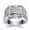 Silver, variant on Titanium Mens Luxury Engagement Ring Comfort Fit Band Statement CZ Jewelry With White Gift Box Packaging