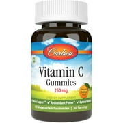 Carlson Labs Vitamin C Gummies 250 mg, Tangy Orange, 60 ea