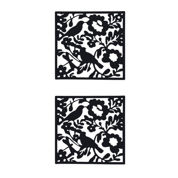 Injueey 4x Panel divisor de habitación DIY, fácil de montar, pantallas divisorias colgantes ligeras, duraderas y modernas, gráfico de Gráfico del pájaro negro 2Conjunto