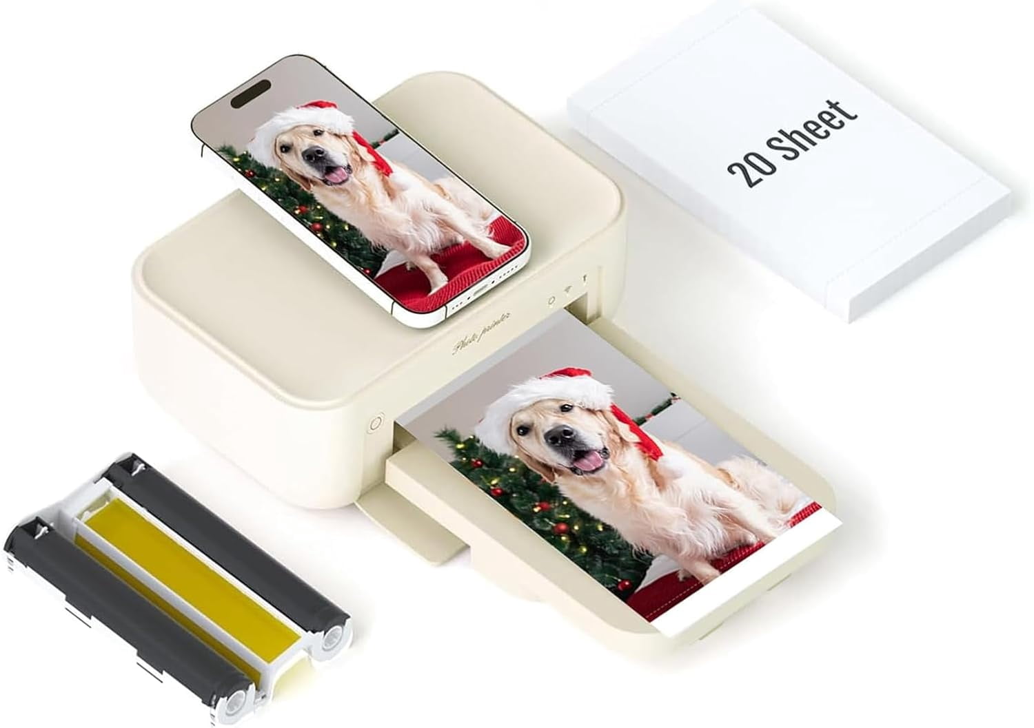 Restored HPRT Photo Printer 4x6,+20 Sheets&1ribbon,Wi-Fi Wireless Instant Picture Printer for iPhone, Android, Smartphone, Thermal Dye-Sublimation, AR Video Printing,Portable Photo Printers (Refurbished)