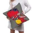 thumbnail image 6 of Bingfone Dinosaur Super Hero Cartoon Linen Throw Pillow Covers Cushion Case Pocket Button Vintage Farmhouse Pillowcase for Sofa Couch Bed 18"x18", 6 of 9