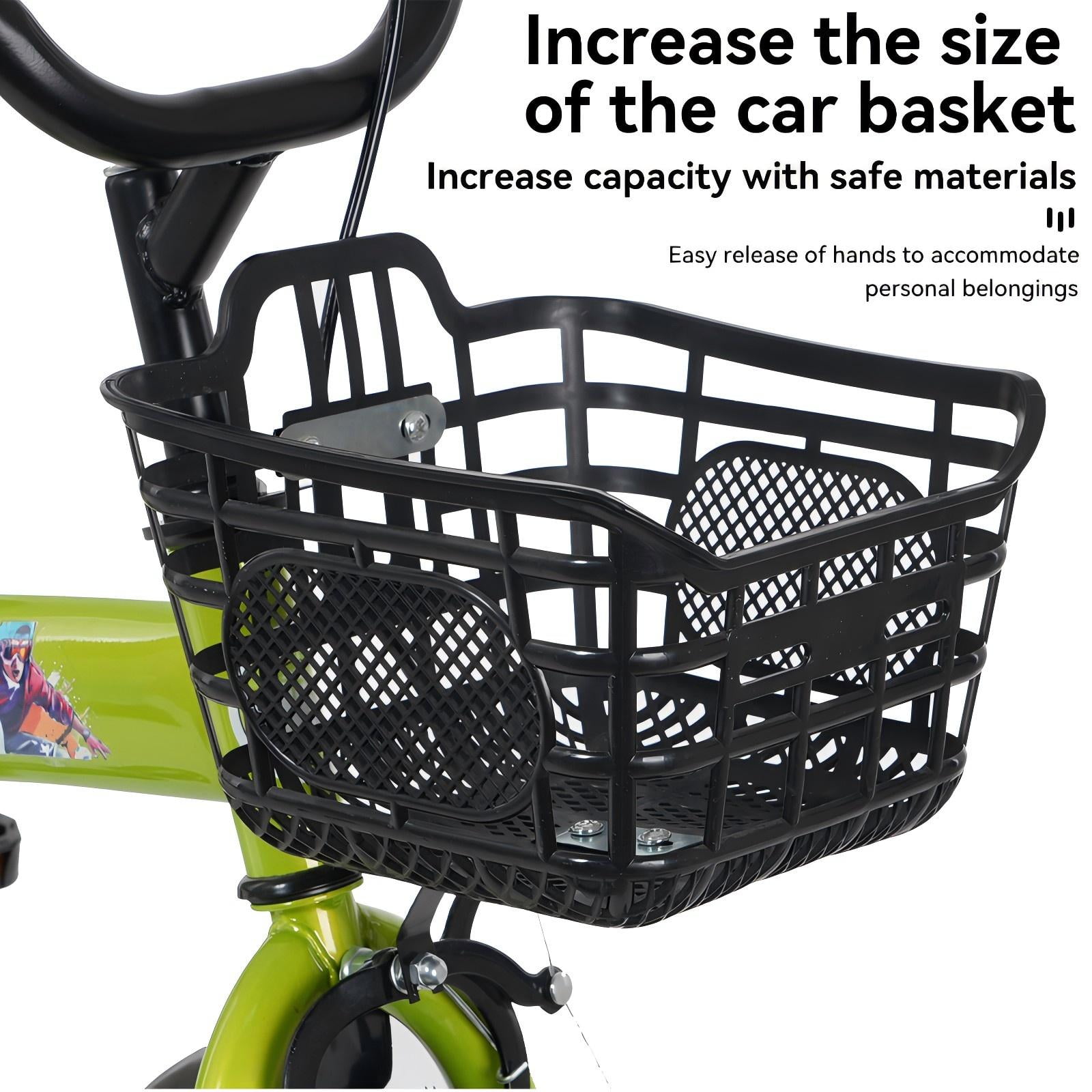 Aukfa 18-Inch Kids Bike for Boys & Girls Ages 5-10,Balance Bikewith Training Wheels, Coaster Brake & Front V-Brake,Green