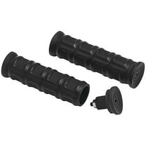 Kuryakyn 6677 Dillinger Grips - Satin Black - 1in.