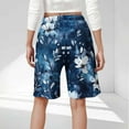 thumbnail image 4 of Xysaqa Bermuda Shorts for Women Trendy Floral Print Womens Knee Length Lounge Shorts Casual Drawstring High Waisted Gym Workout Athletic Shorts S-2XL Summer Savings, 4 of 6