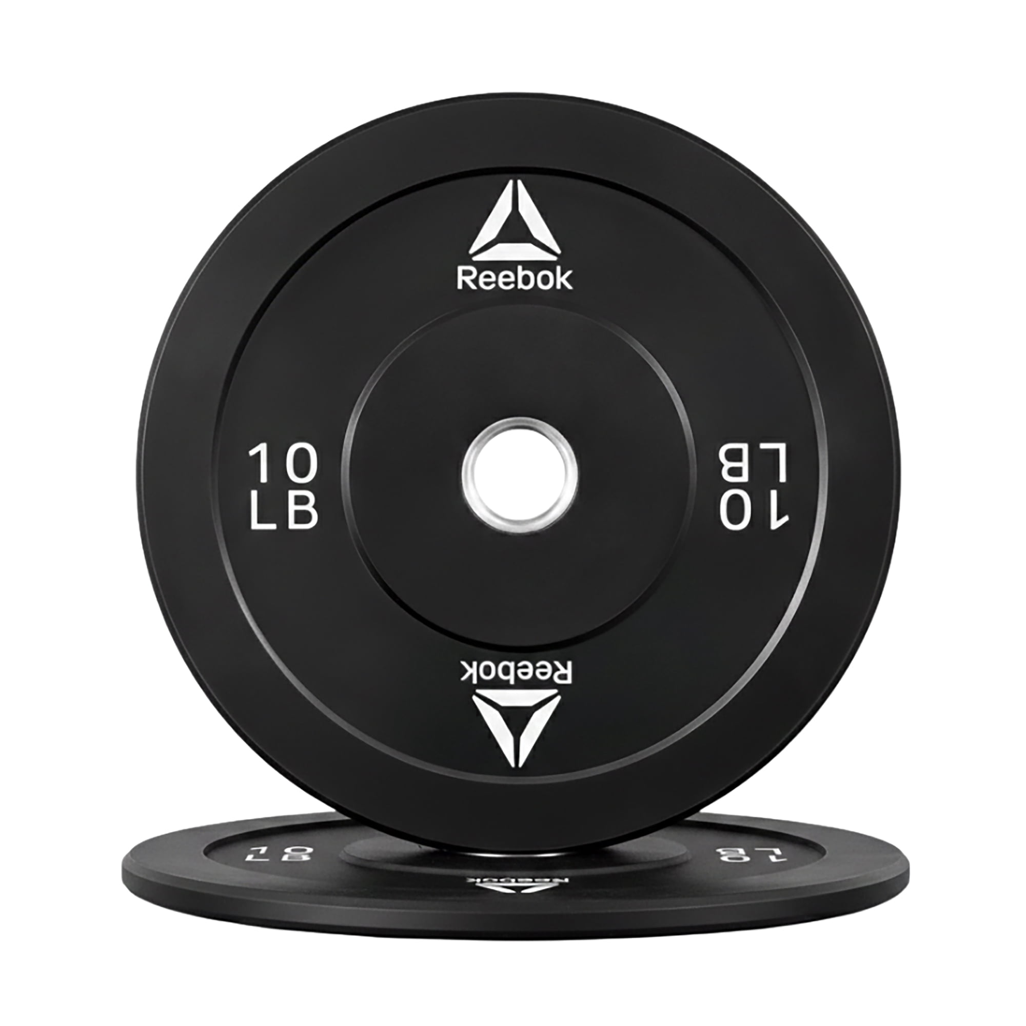 Reebok 10lb Olympic Rubber Bumper Plates (Set of 2) – Low-Bounce Plates for Strength Training