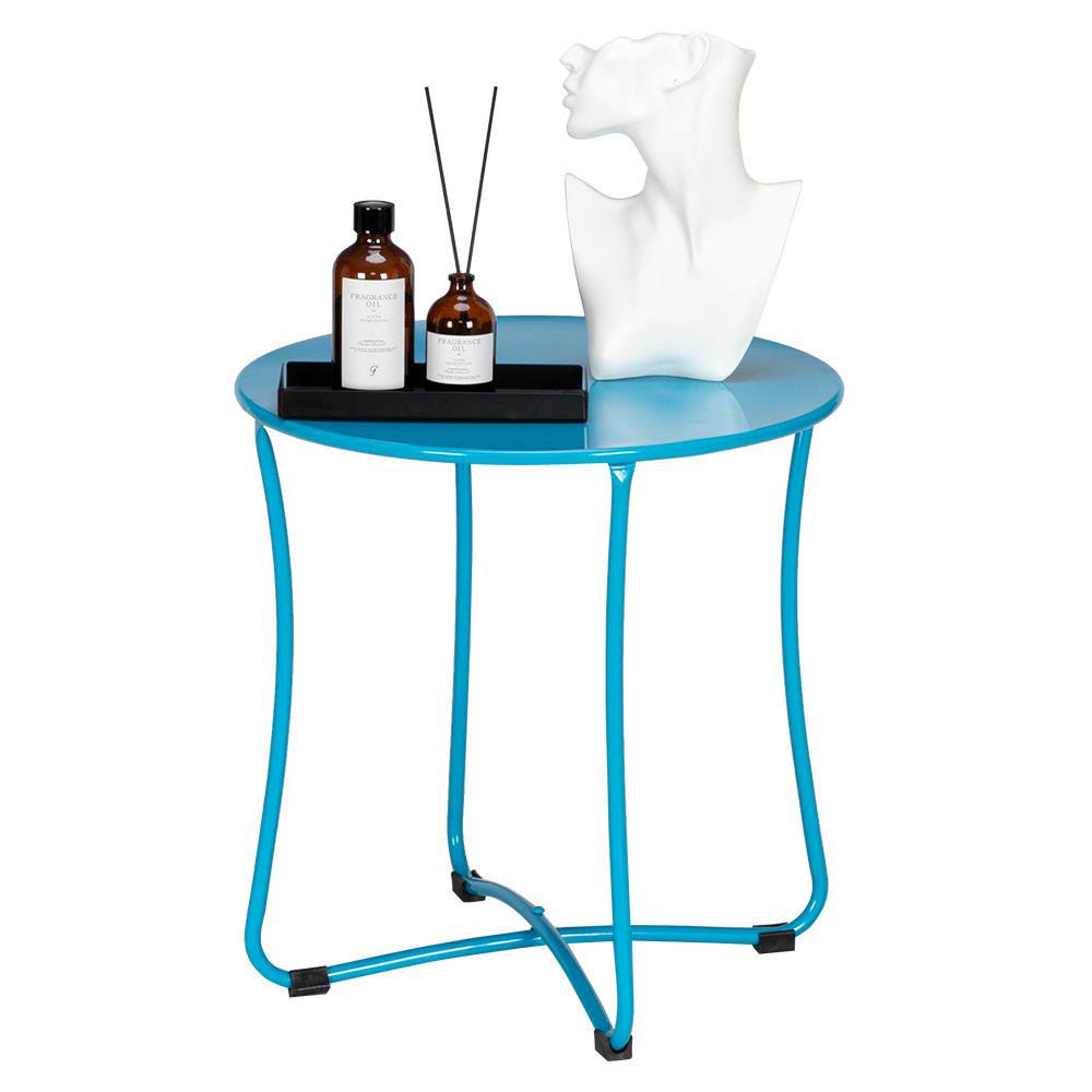 Ktaxon Indoor Outdoor Portable Folding Metal Side Table Blue Walmart