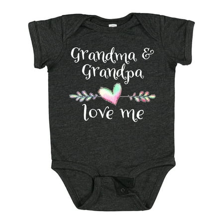 

Inktastic Grandma and Grandpa Love Me- Heart Grandchild Gift Baby Boy or Baby Girl Bodysuit