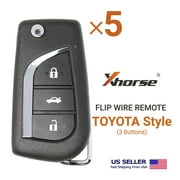 5x Xhorse Universal Wired Flip Remote Key Toyota Style Key 3 Buttons XKTO00EN