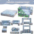 thumbnail image 3 of Lamerge Kids Play Couch, 5 in 1 Convertible Glow-in-the-Dark Kids Couch with Convertible Baby Play Foam and Floor Cushions for Boys and Girls, Bedroom, Playroom, Living Room.  (Blue+Dinosaur), 3 of 10