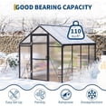 thumbnail image 6 of EastVita 6 x 8 FT Greenhouse Greenhouses for Outside Polycarbonate Greenhouse with Aluminum Frame Lockable Door and Ajustable Roof Vent for Backyard Green Houses for Outside Garden Backyard Patio, 6 of 8