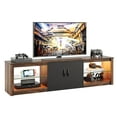 thumbnail image 6 of Bestier Modern LED TV Stand for TVs up to 80", Entertainment Center for Living Room, Walnut, 6 of 6