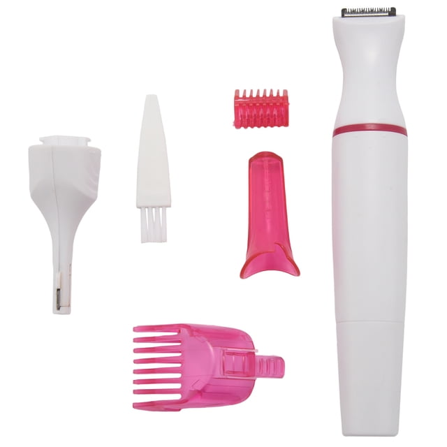 5 in 1 Hair Removal Shaver Female Electric Shaving Machine Trimmer Razor for Eyebrow Face Underarm Bikini Hair Removal,white