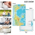 thumbnail image 2 of Coolnut Hand Towels World Map Classic Patterned 2 PCS, Cotton Bath Towel for Drying Face Hands Body Decorative Water Absorbent Lightweight Towels for Bathroom Ktichen Travel Gym, 16"x28", 2 of 6