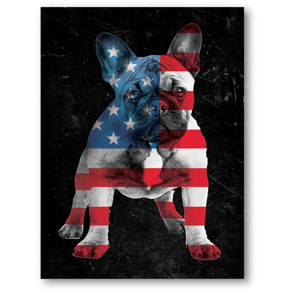 Awkward Styles USA Flag Canvas with Bulldog Wall Decor American Canvas Dog Wall Art Bulldog Room Decor Kids Room Living Room Cute French Bulldog Gifts