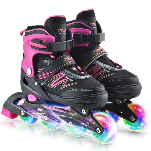 Adjustable Inline Skates with Illuminating Wheels For Kids Boys Girls Ladies