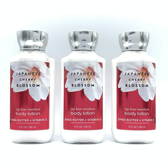 Lotions pour le Corps Fleurs de Cerisier Japonaises Ensemble de 3 X 8 Bouteilles d'Oz