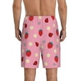 thumbnail image 3 of Daiia Strawberry and Ladybugs Mens Woven Stretch Pajama Short,Short Pajama Pants-X-Large, 3 of 9