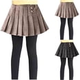 thumbnail image 5 of ZACPNCV Girls Leggings with Skirt Cotton Ruffle Skirt Pants for Kids Coffee 13-14 Years, 5 of 5