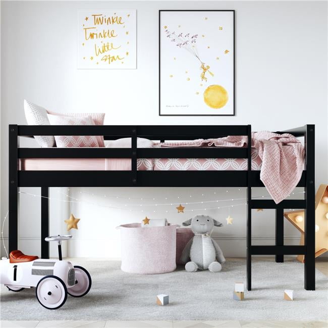 Dorel Living DA8377BK DHP Milton Junior Twin Size Wooden Black Loft