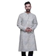 thumbnail image 3 of Atasi Printed Kurta For Men Mandarin Collar Cotton Poplin Casual Kurta Shirt, 3 of 7