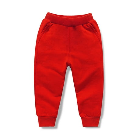 

Qudderr 1-11T Boys Girls Solid Color Jogger Sweatpants for Kids Baby Elastic Waist Jogger Sweat Pants Spring Fall with Pockets Toddler Solid Color Trousers for 1-11 Years