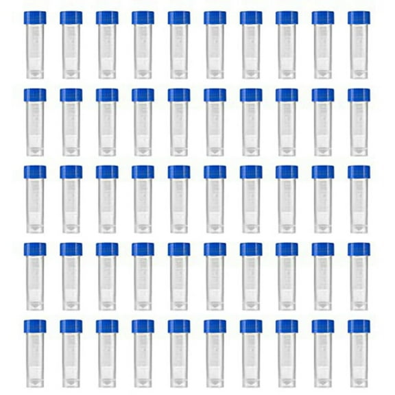 200Pcs 5Ml Plastic Graduated Vial Storage Container Test Tubes with Screw Caps