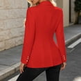 thumbnail image 6 of IUYRTFE Women Lapel Collar Double Breasted Blazer Slim Fit Casual Suit Jacket for Office Daily Wear, 6 of 6