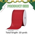 thumbnail image 3 of Red Wired Christmas Ribbon,Christmas Decorations,2.48 Inch x 10 Yards Velvet Burlap Wired Edge Ribbon for Christmas Tree Wreath Bow Making Wrapping Holiday Home Decor, 3 of 7