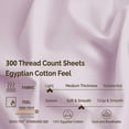 thumbnail image 4 of Superior 4-Piece Modern Lilac 300 Thread Count Egyptian Cotton, California King, 4 of 8