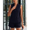 thumbnail image 4 of Trajes de 2 piezas PRETTYGARDEN para mujer, casual, de verano, azul marino, XXL, 4 of 9