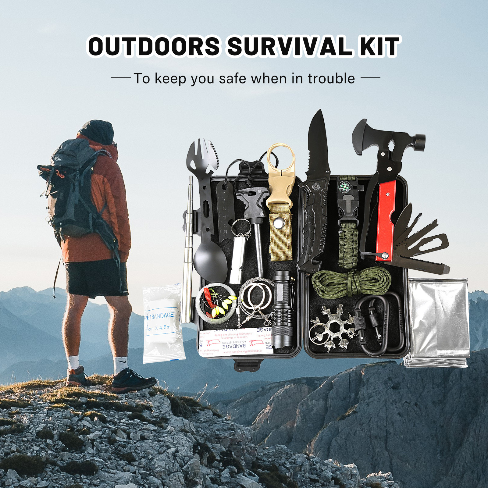 Survival Tool With Glass Breaker And Storage Bag Multi Tool Survival Survival Tool With Glass Breaker And Storage Bag Multi Tool Survival