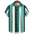 thumbnail image 4 of Camisa de moda con estampado de rayas, blusas de verano de gran tamaño para hombre, ropa informal de manga corta con botones, blusas de gran tamaño, camisas hawaianas, 4 of 5
