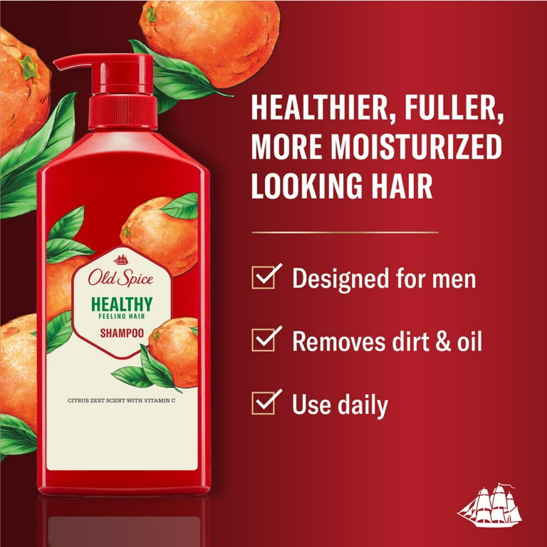 Old Spice Healthy Feeling Hair Shampoo for Men, Citrus Zest Scent