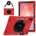 thumbnail image 2 of For Samsung Galaxy Tab S11 Ultra Case 14.6 inch SM-X930/SM-X936B, 360 Hand Strap, Shoulder Strap, Kickstand, Rugged Drop Protection, Red, 2 of 7