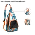thumbnail image 3 of Hawaiian Print Sling Backpack - Colorful Monstera & Palm Leaf Design Crossbody Bag, Fashionable Multi-Functional Pack, 3 of 4