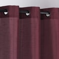 thumbnail image 2 of 2 Panel Faux Silk Solid Curtain Drapes with Bronze Grommet 108" Total width by 63" L, Solid Color Short Curtain Panels for bedroom or small windows - Non-blackouts / Semi sheer Panels - Burgundy, 2 of 5