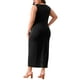 thumbnail image 3 of Vestido largo sin mangas de punto básico para mujer de tallas grandes Agnes Orinda 1X negro, 3 of 5