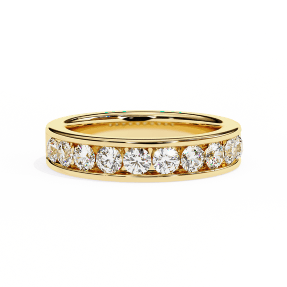 Omkar Jewels 14K Gold Channel Set Eternity Ring, Diamond Wedding Band, Timeless Anniversary Gift for Her
