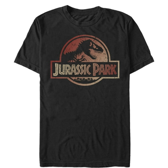 Men's Jurassic Park Earth Tone Logo Graphic Tee Black Small