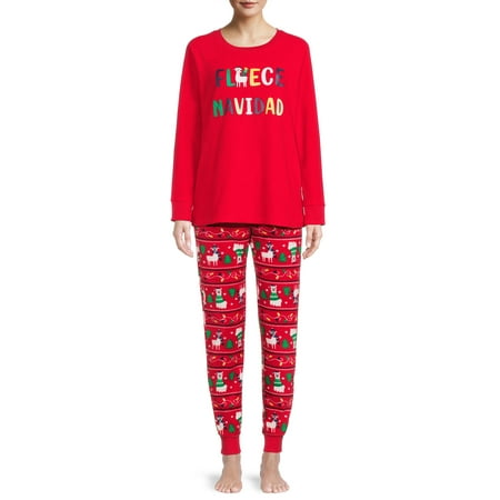 Sleepy Nites Fleece Navidad Holiday Matching Family Christmas Pajamas Women's Sleepwear Set, 2-Piece, Sizes S-XL