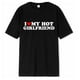 thumbnail image 1 of ILoveMyHotGirlfriendMensCasualKortärmadCrewNeckSummerT-shirt, 1 of 3