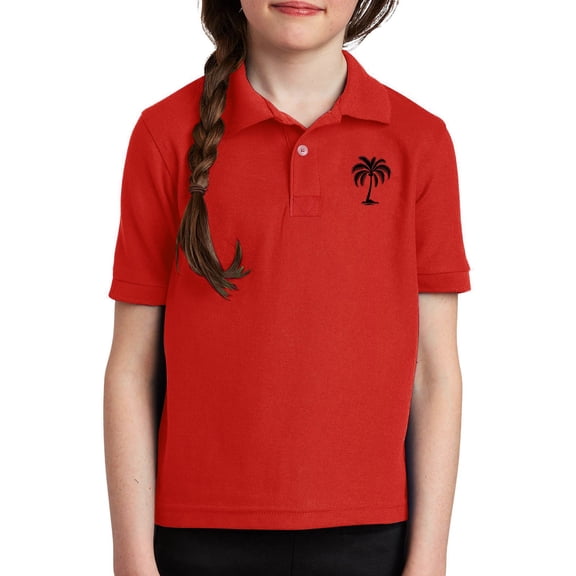 Mercatoo Short Sleeve Piq𝘂e Pol𝗼 Shirts for Boys Girls 𝗣alm Tree Aesthetic Tops 𝗚olf Tops Teen Kids School 𝗨niform Shirts