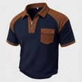 thumbnail image 4 of Zekutng Mens T-Shirts Two-Tone Short-Sleeve Shirt with Collar and Pockets,Sizes S-3XL, 4 of 8
