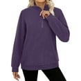 thumbnail image 2 of MOSHU Polar Fleece Sweatshirts for Women Quarter Zip Long Sleeve Tops Pullover Womens Sweatshirts, 2 of 9