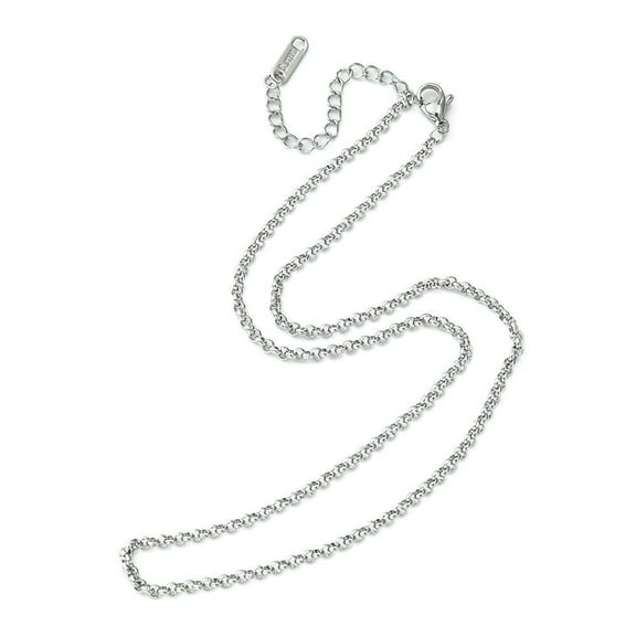 304 Stainless Steel Chain Necklace for Men Women Stainless Steel Color 15.67 inch(39.8cm)