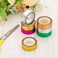 thumbnail image 5 of Uxcell 15mm x 10m Metallic Washi Tape, 2 Roll Masking Foil Sticker Self Adhesive Purple, 5 of 6